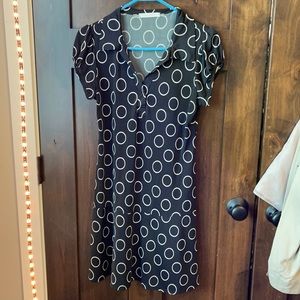 POLKA DOTTED BLACK DRESS
